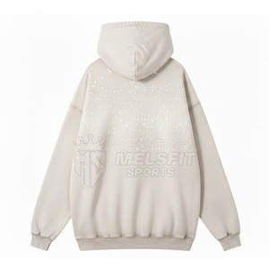 Sudadera con Capucha de Punto para Mujer, Estilo Invernal, con Pedrería, Lavado Ácido, 100% Algodón Suave, Ligera, con Detalles Brillantes, para Uso Casual y Urbano - Product Image 2