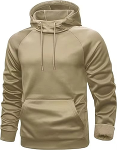 Sudadera con capucha de invierno 100% algodón con cremallera, bolsillo frontal, manga larga y ribetes, estilo casual deportivo. - Product Image 1