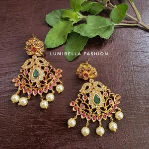 Fine Jewelry Set 1 Gram 24K Gold Plated Necklace & Earrings with Pearls - Product Image 5