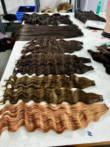 Extensions de cheveux humains Remy brésiliens brun clair, naturels, soyeux et lisses, qualité supérieure, sans perte, texture naturelle - Product Image 2