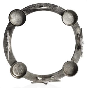 Support de bougie en aluminium argenté à 4 bras, résistant à la chaleur, décoration de Noël, candélabre en métal - Product Image 4