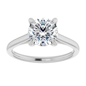 Classic Round Brillant Cut Moissanite Engagement <b>Ring</b> in 925 Sterling <b>Silver</b> Minimalist <b>Solitaire</b> <b>Ring</b> - Product Image 1