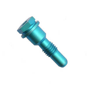 Vis à tête hexagonale en aluminium bleu avec tige filetée et poignée moletée, embout de clou interverrouillable proximal fémoral en alliage de titane - Product Image 1