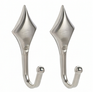 Premium Modern Metal Wall <b>Hook</b> Silver Matte Finish Single <b>Hook</b> For Clothing Storage Drill Installation Anti Rust Design - Product Image 5