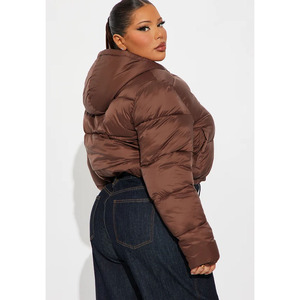 2026 New <b>Women's</b> Brown Winter Regular <b>Lightweight</b> Reversible Stand <b>Women</b> Puffer Bomber <b>Jacket</b> By Twin City - Product Image 2