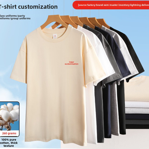 เสื้อยืดพิมพ์โลโก้ตามสั่ง ลายเรียบ เสื้อยืดเปล่า เสื้อยืดลำลอง เสื้อยืดธรรมดา ผลิตโลโก้ตามสั่ง ผ้าฝ้ายแท้ 260 กรัม - Product Image 6