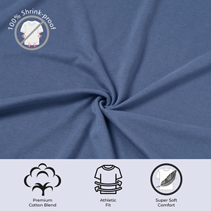 Camiseta de algodón para hombre, colores lisos, ajuste cómodo para uso diario, camiseta informal, 100% algodón orgánico peinado - Product Image 6