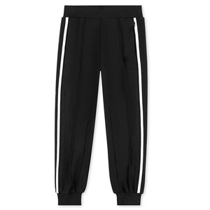 Men's Black Sweatpants With <b>White</b> Side Stripes Elastic Waist Casual <b>Joggers</b> Midweight Knitted Cotton Pants Autumn Wear - Product Image 1
