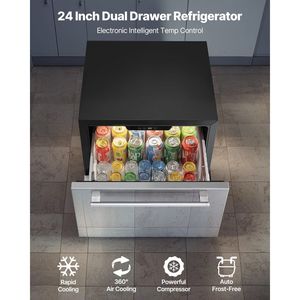 Frigorifero Compatto da Incasso in Acciaio Inox da 24 Pollici con Doppio Controllo della Temperatura - Product Image 2