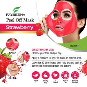 Masque peel-off à la fraise de luxe le plus vendu, 120 ml, minimise les pores, élimine les points noirs et nourrit la peau, gel facial en vente - Product Image 4