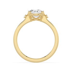Superbe bague de fiançailles en or rose 10K avec diamants de laboratoire 1,51 carats, taille ovale et ronde, bijoux de mariage élégants - Product Image 6