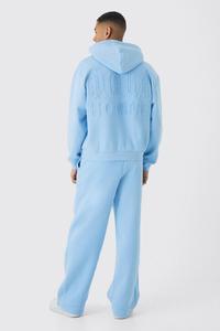 Top Quality Wholesale Unisex Chenille Towel Print <b>Studded</b> Tracksuit Set Distressed 420g Cotton French Terry Gym Jogging Suit - Product Image 2
