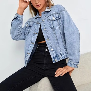Popular High Quality Casual Women's Denim <b>Tops</b> <b>Coat</b> Women Blue Long Sleeve Plus-size Denim Jackets - Product Image 4