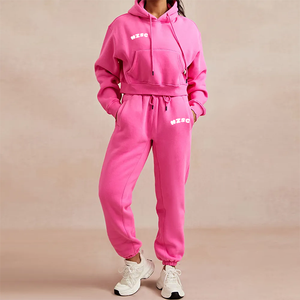 Conjunto Deportivo de Invierno para Mujer, 2 Piezas, Casual, Color Sólido, 100% Algodón, Nuevo y Popular en 2026 - Product Image 2