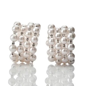 Luxury Wedding Classic <b>Silver</b> <b>Wire</b> Wrapped Napkin Rings with Shimmering Crystal Accents and Sophisticated Metallic Beading - Product Image 4