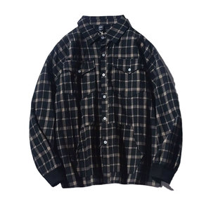 Chemise en flanelle à carreaux surdimensionnée à manches longues, style vintage et épaules tombantes, pour homme, décontractée, streetwear, détente - Product Image 1