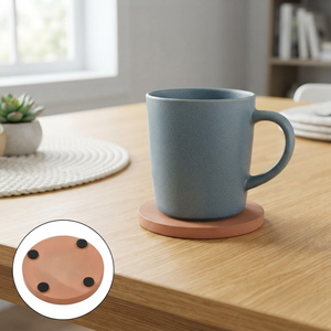 Sous-verres en terre cuite naturelle faits à la main, écologiques, antidérapants, résistants à la chaleur, protection de table, 10 cm, vente en gros - Product Image 5