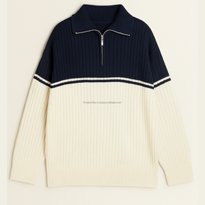 Cárdigan de punto grueso de lana/acrílico transpirable para hombre, estilo chaqueta con cremallera y cierre de botones cubiertos, ideal para invierno. Venta al por mayor. - Product Image 6