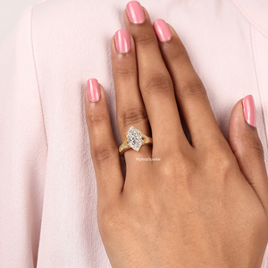 Gold Marquise Cut <b>Ring</b> with Ornate Engraved Band Design <b>Large</b> Center Stone Classy Wedding Engagement Fine Jewelry for Women Gift - Product Image 5