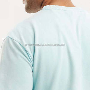 Camiseta de Hombre con Logotipo Personalizado, 100% Algodón, Tejida, de Alta Calidad, Color Sólido, Cuello Redondo, Estilo Casual, Talla Grande - Product Image 5