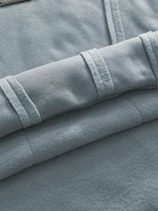 Sweat à capuche homme en molleton épais délavé bleu-gris, coupe oversize, avec empiècements, logo frontal, style streetwear décontracté, automne-hiver - Product Image 6