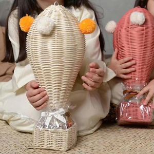 Luxury Rattan Ramadan Gift Balloon <b>Hamper</b>, Gift <b>Boxes</b> with Complete Accessory Set, Handmade in Vietnam, OEM/ODM Service - Product Image 1