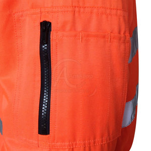 Chaqueta de Seguridad Reflectante Naranja de Alta Visibilidad, Ropa de Trabajo de Alta Calidad a Bajo Precio, Diseña Tu Propia Chaqueta de Seguridad con Cremallera - Product Image 4