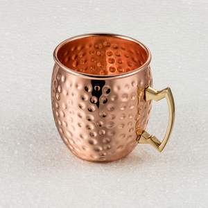 Taza Moscow Mule de Cobre Puro Martillado al por Mayor con Asa de Latón 500ml, Taza Artesanal para Bebidas, Utensilios de Bar, Proveedor de Fábrica OEM - Product Image 2