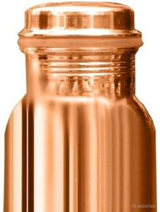 Premium Engraved Pure Copper Water <b>Bottle</b> <b>750ml</b> Modern Design Large Capacity Travel Outdoor Home & Office Use Set - Product Image 2