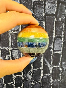 ลูกบอลคริสตัลธรรมชาติ7เม็ดสำหรับรักษาสมดุลของเรกิสมาธิและพลังงาน - Product Image 3