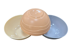 LONGNEW Custom OEM Salad Bowl <b>Set</b> Ribbed Exterior PET Plastic Soup Ramen Bowl Shatterproof Food Grade Serving Bowls - Product Image 5