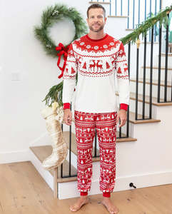 Ensemble de survêtements de Noël assortis pour la famille avec veste et pantalon coordonnés, style festif pour hommes, femmes et enfants - Product Image 5