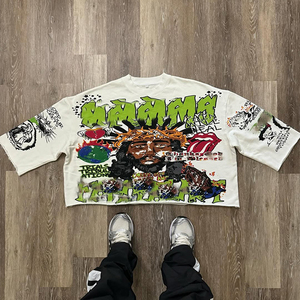 T-shirt Homme Personnalisé en Molleton Épais à Épaules Tombantes, Coupe Oversize, Ourlet Brut, Séchage Rapide, Respirant, Coupe Boxy - Product Image 1