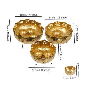 Gold Urli Bowl for Decoration Multi Uruli Bowls for Living Room Pooja Decor Housewarming Gifts - Product Image 3