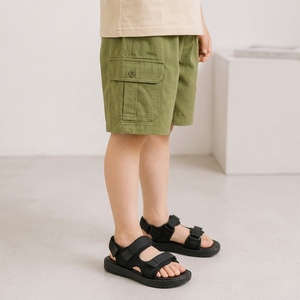 Korean Style Boys Wide Leg Khaki Shorts 100% Cotton Twill Woven Lightweight <b>Elastic</b> Waist Summer Children's Wear - Product Image 5