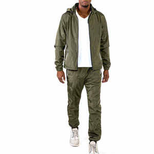 Ensemble de survêtement décontracté d'hiver personnalisé de haute qualité, respirant, à séchage rapide, coupe-vent, deux pièces pour hommes - Product Image 1
