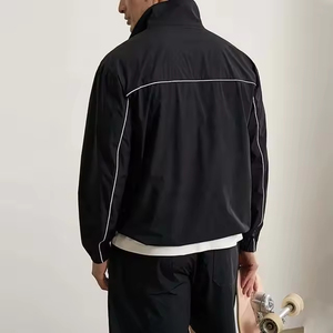 Men's Two Piece Custom Sets Windbreaker <b>Shorts</b> and Jacket Tracksuit Reflective <b>Zip</b> up Nylon Two Piece Windbreaker <b>Short</b> Set - Product Image 5