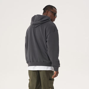 Custom Heavyweight Fleece Hoodie Men <b>Vintage</b> Washed <b>Oversized</b> Letter Print Streetwear Pullover Hooded <b>Sweatshirt</b> OEM - Product Image 3