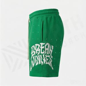 Shorts de survêtement épais pour homme, style streetwear, avec cordon de serrage, appliqué vintage, bords coupés, délavé à l'acide et broderie de patchs, pour un style optimal - Product Image 3