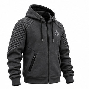 Sudadera clásica con capucha y cremallera para hombre, con mangas largas, cremallera resistente, puños acanalados, bolsillos prácticos y estilo informal atemporal. - Product Image 4