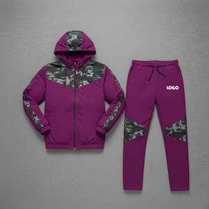 Ensembles coupe-vent personnalisés pour adultes, avec empiècements multicolores, vente en gros, survêtements décontractés pour garçons - Product Image 2