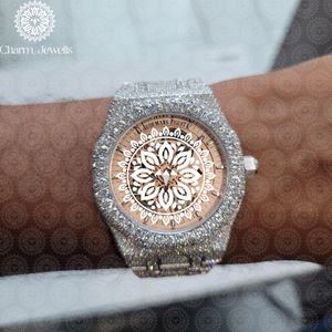 Charm Jewells Luxury Stainless Steel <b>Watch</b> 42mm Round Dial Sapphire Crystal Quartz Movement Chronograph Unisex Fashion Design - Product Image 3