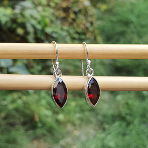 925ตัดมาร์ควิสชุบทองไม่เหมือนใครสำหรับผู้หญิงต่างหูโกเมนเงินสเตอร์ลิงแบบทันสมัยของขวัญแต่งงานทำด้วยมือโดยตรง - Product Image 3