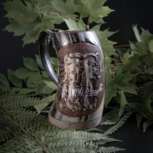 Top Quality Drinking Horn Mug Viking Horn Cup Wedding and Restaurant Beer Horn Mug With Shot Glass <b>Whiskey</b> Cup - Product Image 1