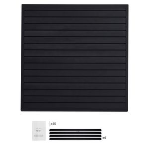 Pannello Modulare in PVC 4x4 Piedi per Garage, Design a Doghe, Facile da Installare, Regolabile, Nero, Soluzione Elegante per Scaffalature - Product Image 1