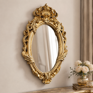 Antique <b>Gold</b> Oval Wall <b>Mirror</b> Ornate Baroque Frame Decorative Vintage <b>Mirror</b> for Bedroom Living Room Home Decor - Product Image 2