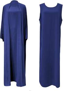 Abaya de Alta Calidad de Dubái para Mujeres Adultas, Regalo para Eid y Ramadán, Abayas Azules para Oraciones, Vestidos Musulmanes Modestos, Estilo Vintage de Oriente Medio - Product Image 2