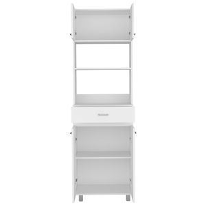 Mobiletto Bianco a Doppia Anta per Microonde con Un Cassetto e Un Ripiano per Organizzazione Cucina - Product Image 6
