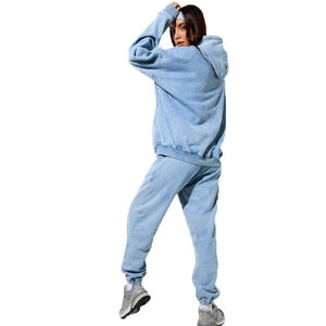 Conjunto Deportivo de Dos Piezas para Mujer, Sudadera y Pantalones Deportivos con Lavado Ácido, Estilo Vintage - Product Image 4