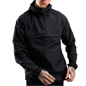 Chaqueta con Capucha para Hombre, Cortavientos, con Cierre de Cremallera de un Cuarto, Color Sólido, Ligera, de Poliéster, Informal para Exteriores - Product Image 2